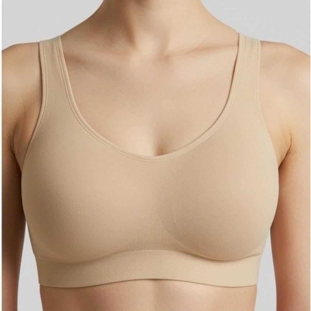 Underoutfit Comfort Shaping Wireless Bra Sand Beige Size Large Seamless Extender